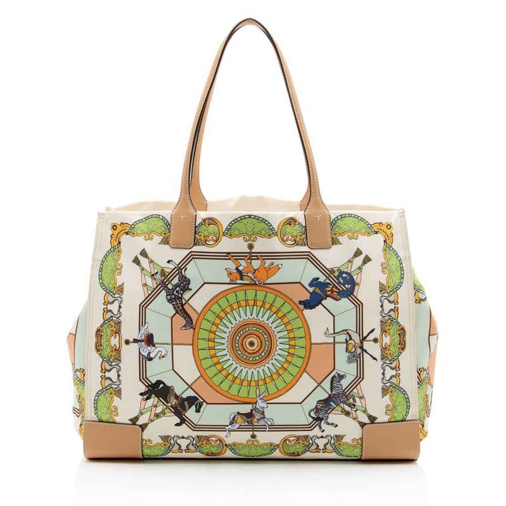 Tory Burch Printed Nylon Leather Ella Tote - Picture 3 of 12